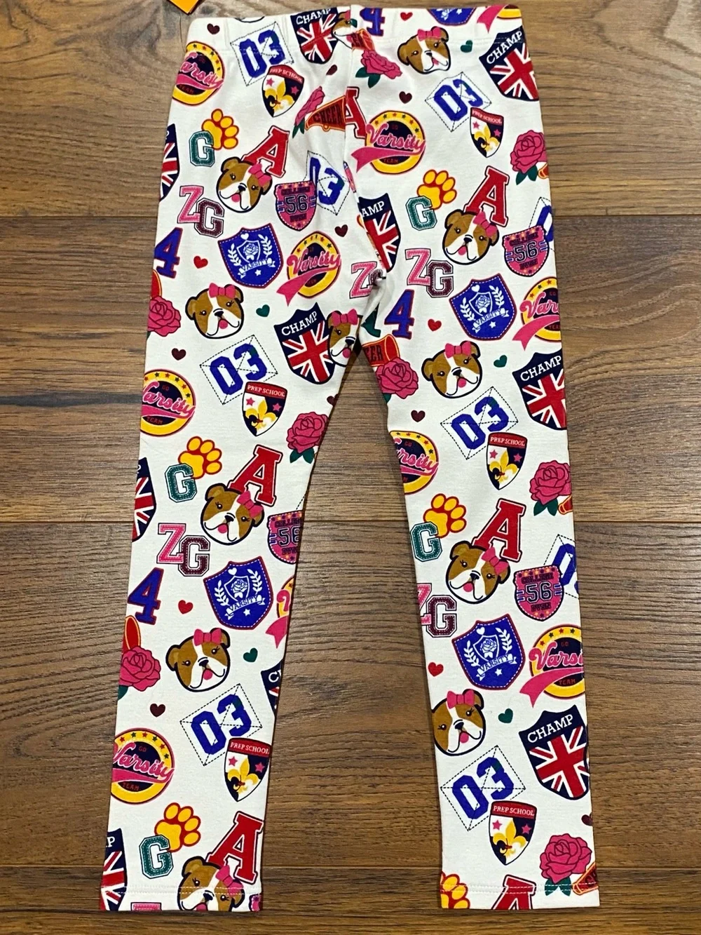 Gymboree Girls Hot Pink ‘Prep School’ Set Top, Leggings, Hair Clips Size 5T/4T